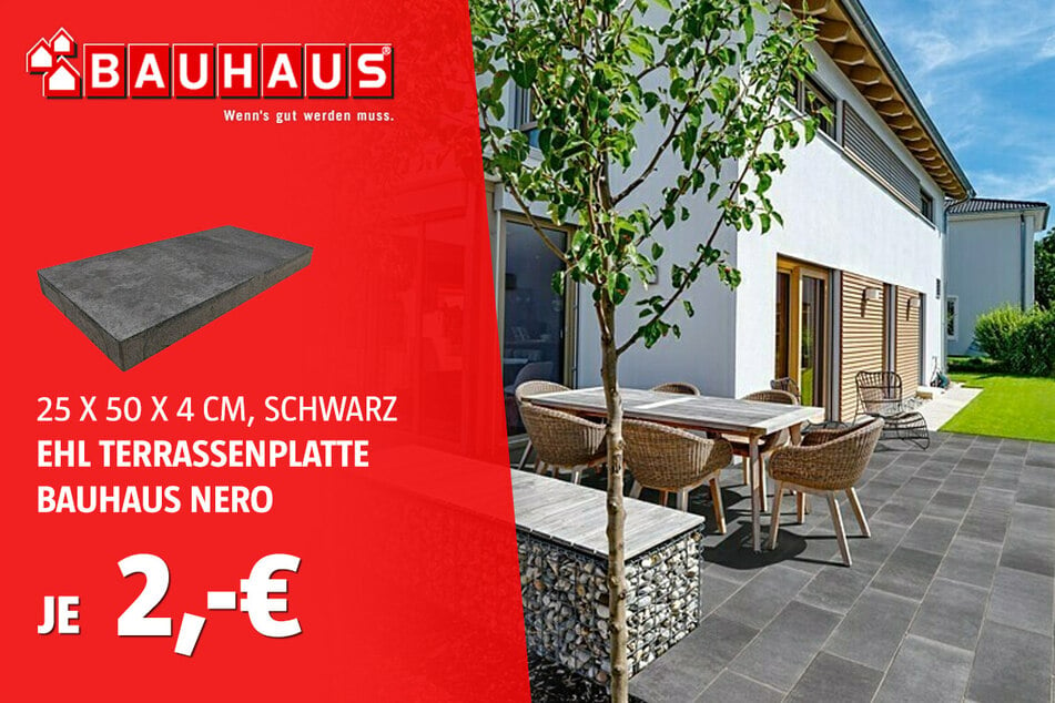 Bauhausplatte Nero für je 2 Euro
