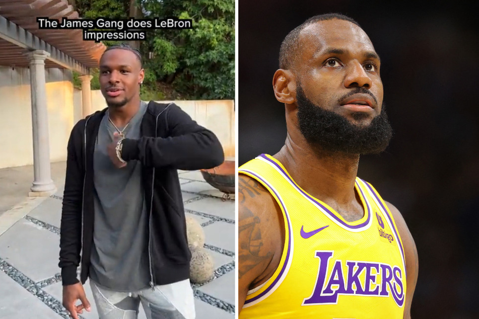 LeBron James' (r) family members did some hilarious impersonations of the NBA star in a viral clip.