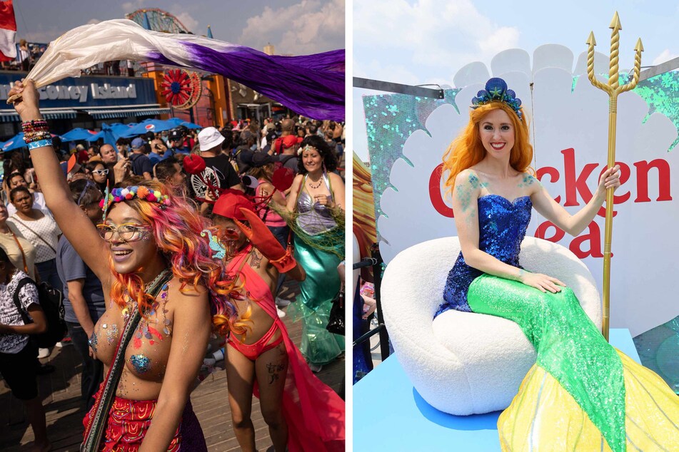 Marchers participated in the annual Coney Island Mermaid Parade on Saturday.