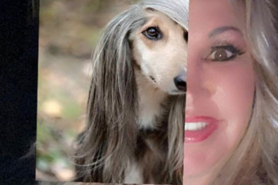 Carmen Geiss (57) präsentierte diese Montage von sich und einem Hund bei Instagram.