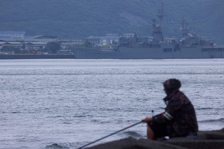 A Chi Yang-class Frigate can be seen at Suao naval base in Yilan, Taiwan.
