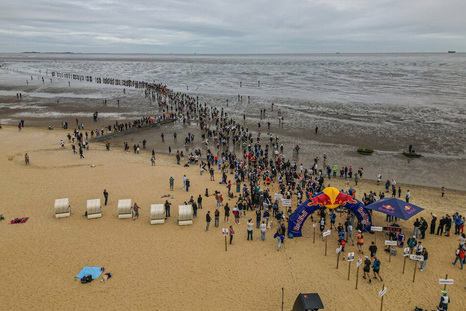 Im September 2025 trotzten knapp 500 Teilnehmende beim weltweit ersten "Red Bull Wattlauf" den Gezeiten.