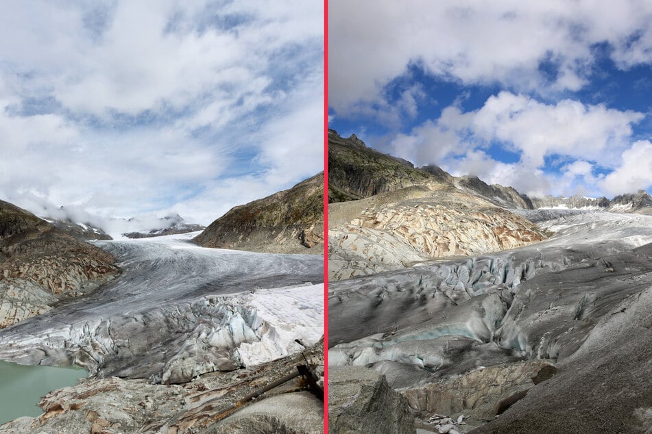 Photos of Swiss glacier taken 15 years apart reveal shocking effects of global warming