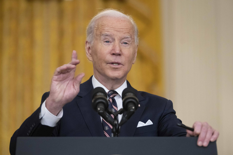 President Joe Biden gave a short address on Tuesday, announcing wide-ranging sanctions against Russia.