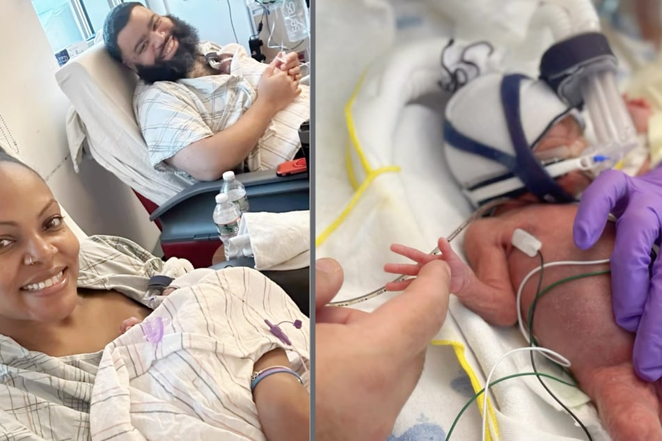 La madre Amanda y el padre Oscar tendrán que permanecer en el hospital un tiempo más con sus bebés prematuros.