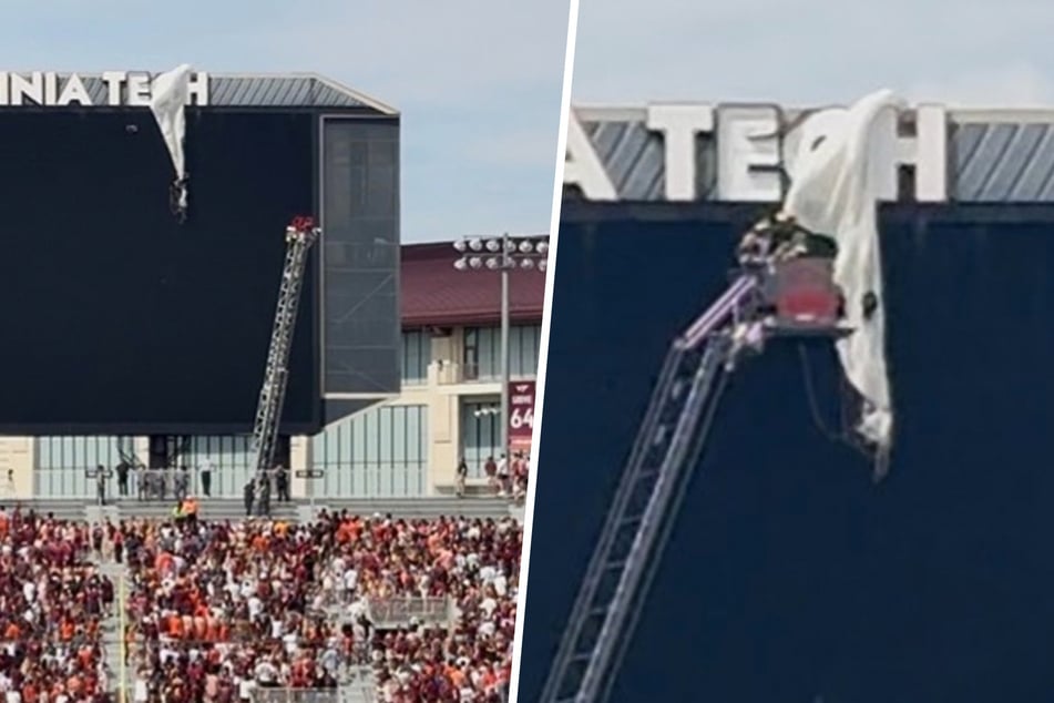 Bruchlandung im Stadion: Fallschirmspringer sorgt für Spielverzögerung