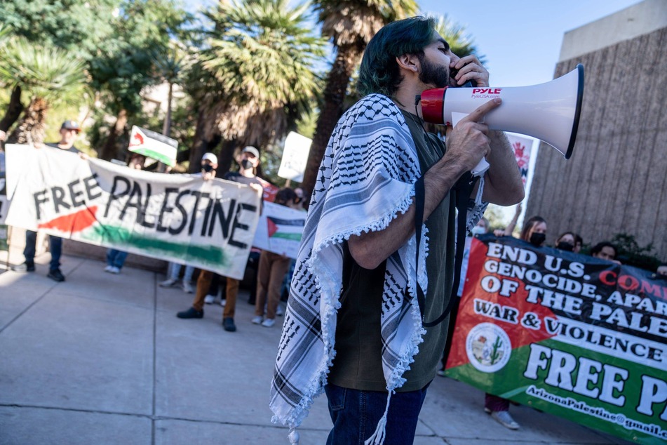 Arizona State University students rally for Palestinian liberation amid Israel's brutal assault on Gaza.