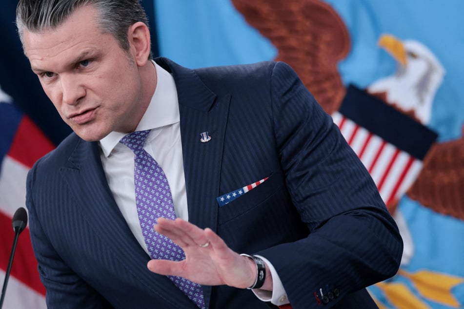 Secretary of Defense Pete Hegseth speaks during an Iran war briefing at the Pentagon on March 31, 2026.