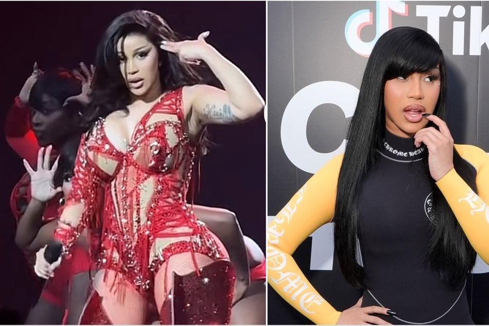 Cardi B (pictured) dropped some tea about her love life as she threw some shade at her fellow rapper BIA at her Los Angeles show.