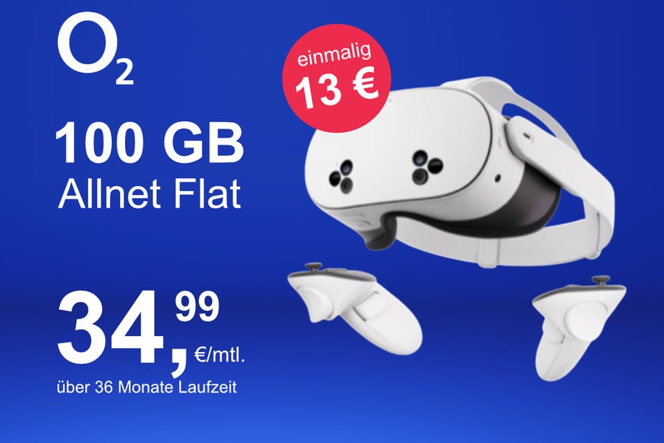 Die Meta Quest 3s im o2 Mobile L inkl. 100 GB+ für einmalig nur 13 Euro.