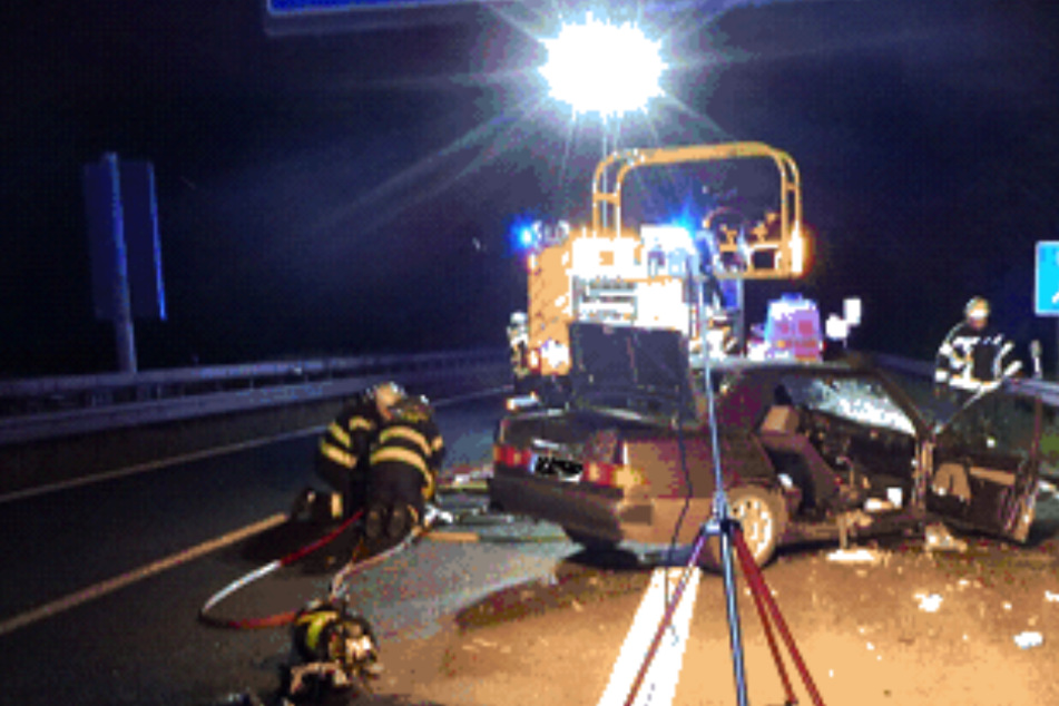 Das Foto zeigt die Unfallstelle auf der A63 bei Mainz.