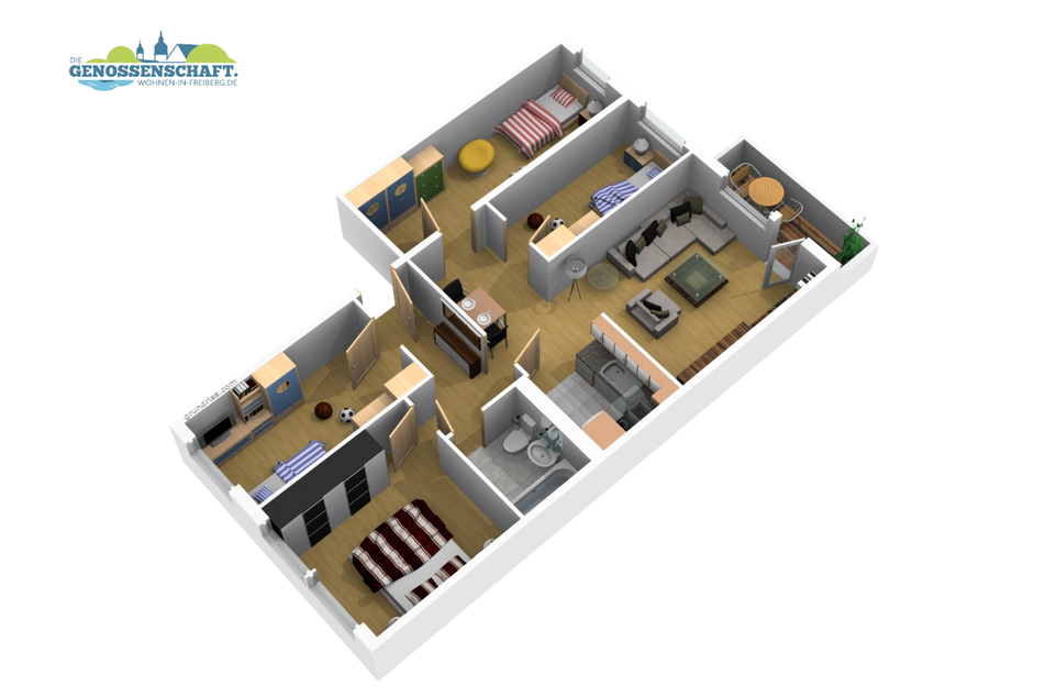 Am Mühlteich 20: 5-Raum-Wohnung (80 qm)