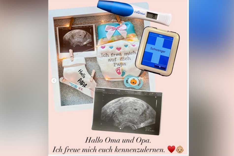 Auf Instagram: Jennys Mama Iris Klein freut sich über das neue Enkelkind.