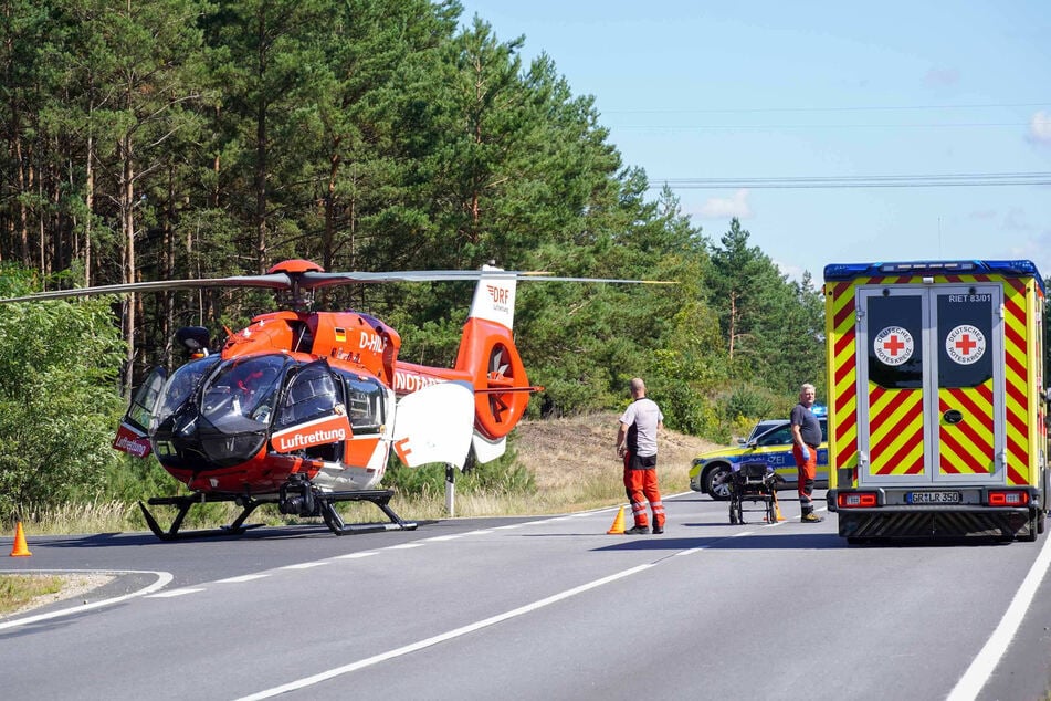 Ein Rettungshubschrauber war vor Ort im Einsatz.