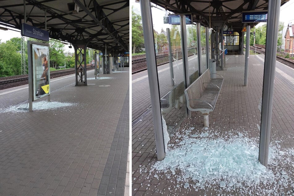 Dresden: Zerstörungswut am S-Bahnhof Strehlen: Mehrere Glasscheiben zertrümmert