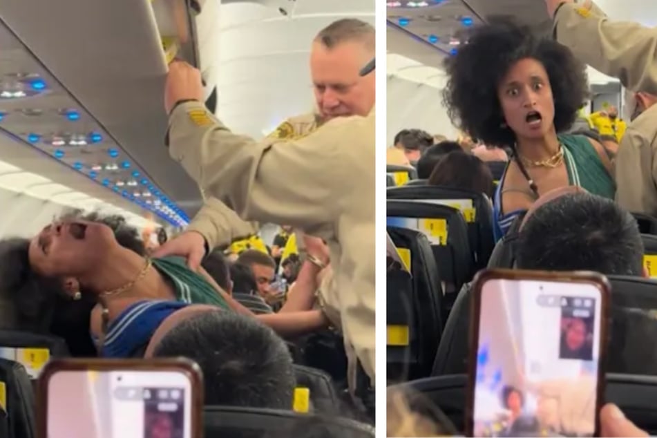 Frau hat bizarren Nervenzusammenbruch im Flieger, Passagiere nehmen alles auf Video auf