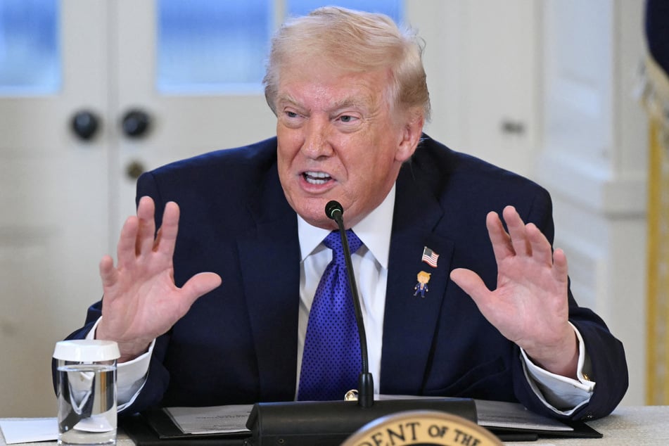 President Donald Trump speaks during a meeting with US oil executives in the East Room of the White House in Washington, DC on Friday.