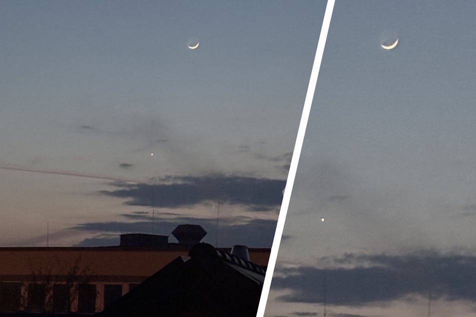 Chemnitz: Extrem schmaler Mond: Seltenes Himmelsphänomen über Chemnitz zu beobachten