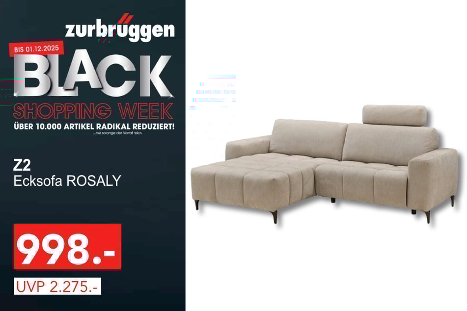 Das Z2 Ecksofa ROSALY
für 998 statt 2.275 Euro.