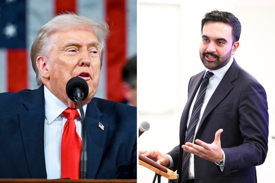 In a recent social media post, Zohran Mamdani (r.) criticized President Donald Trump's decision to launch military strikes against Iran.