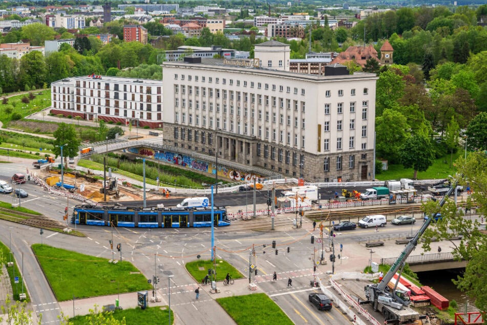 Am Falkeplatz gehen die Bauarbeiten für das "Chemnitzer Modell" in die Hauptphase.
