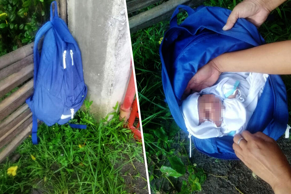 Schrecklicher Fund: Neugeborenes Baby hing in einem Rucksack am Zaun