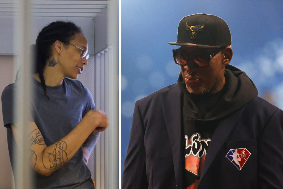 Dennis Rodman (r.) says he has received permission to travel to Russia, where he will campaign for Brittney Griner's release.