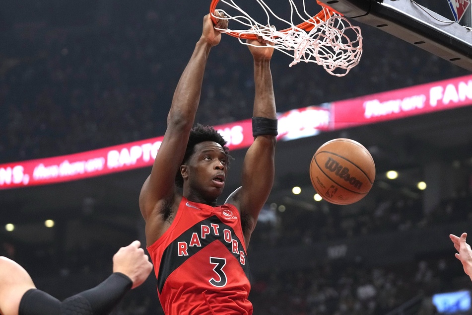 Raptors forward OG Anunoby scored 20 points on Thursday night.