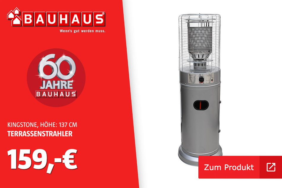 Kingstone Terrassenstrahler, 11 kW, H: 137 cm für 159 Euro