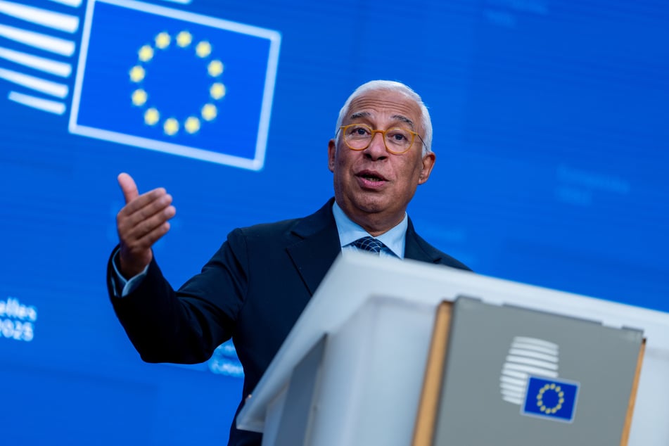 António Costa (64), Präsident des Europäischen Rates, spricht bei der Pressekonferenz nach dem EU-Gipfel.