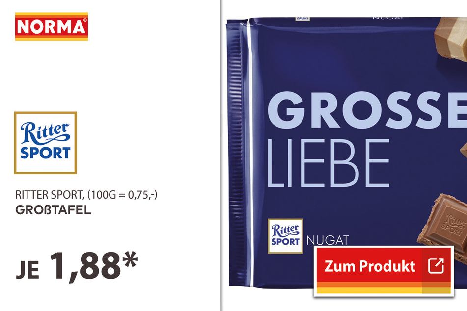 Ritter Sport Großtafel für 1,88 Euro.