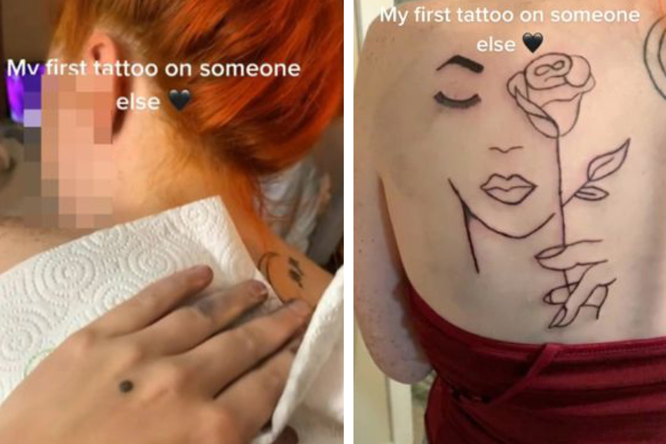Sams erstes selbst gestochenes Tattoo.