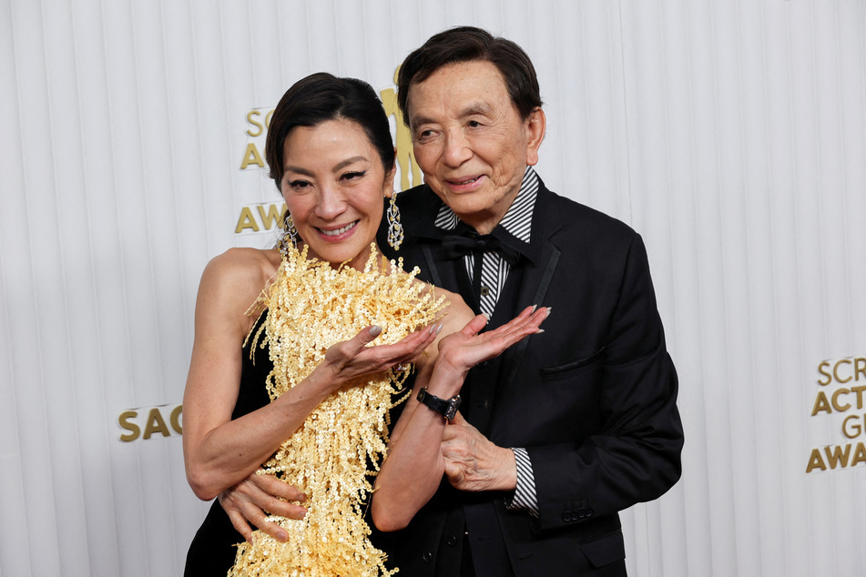 James Hong and Michelle Yeoh attend the 29th Screen Actors Guild Awards at the Fairmont Century Plaza Hotel in Los Angeles, California.
