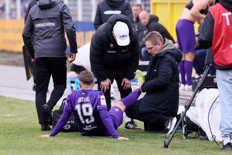 Aue-Spieler Julian Guttau (26) fällt nach einer Verletzung aus. Auch weitere FCE-Jungs fehlen aktuell.