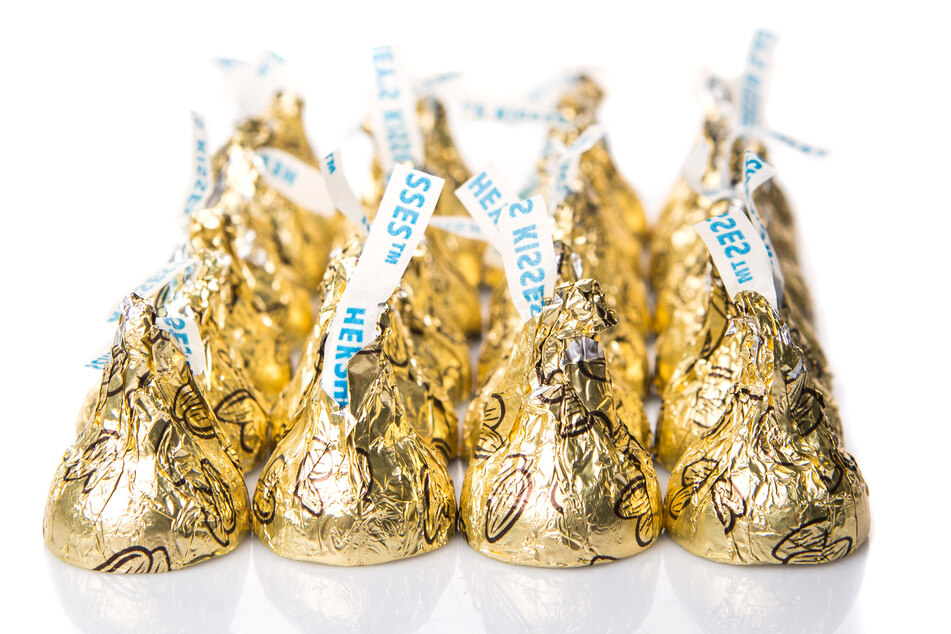 Hershey's Milk Chocolate Kisses, and many other Hershey products, are produced by organized labor (stock image).