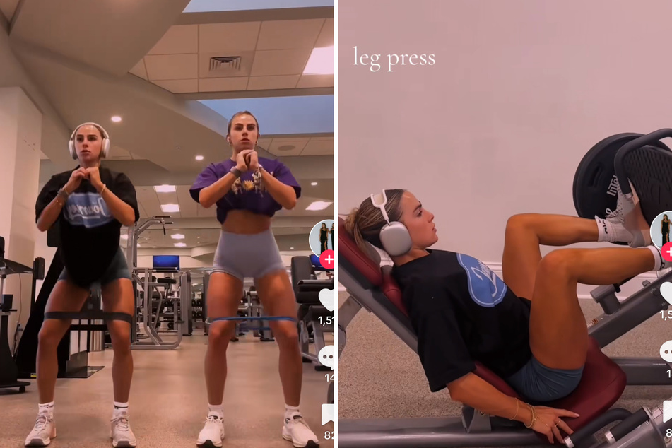 Haley and Hanna Cavinder set the internet ablaze after dropping a scorching leg day workout clip that has fans buzzing all over the internet.