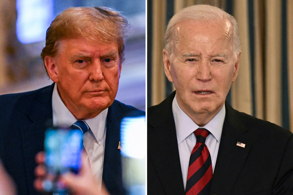 Donald Trump (l.) has challenged Joe Biden to a debate after the two were all but confirmed as the candidates in the 2024 presidential race.