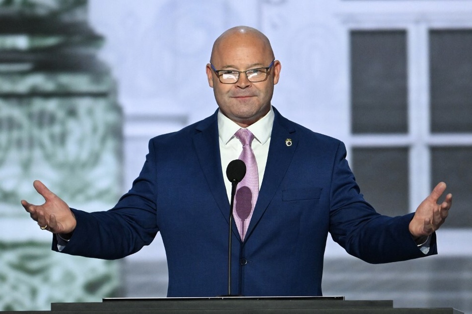 Teamsters President Sean O'Brien speaks at the Republican National Convention in Milwaukee, Wisconsin.