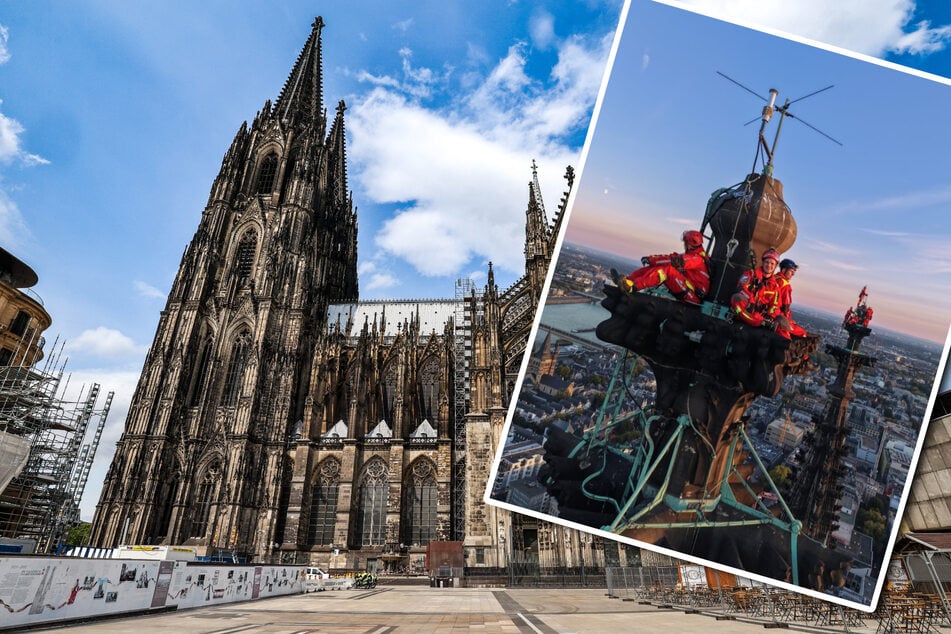 Höhenretter klettern auf Domspitzen: Das steckt hinter der Aktion