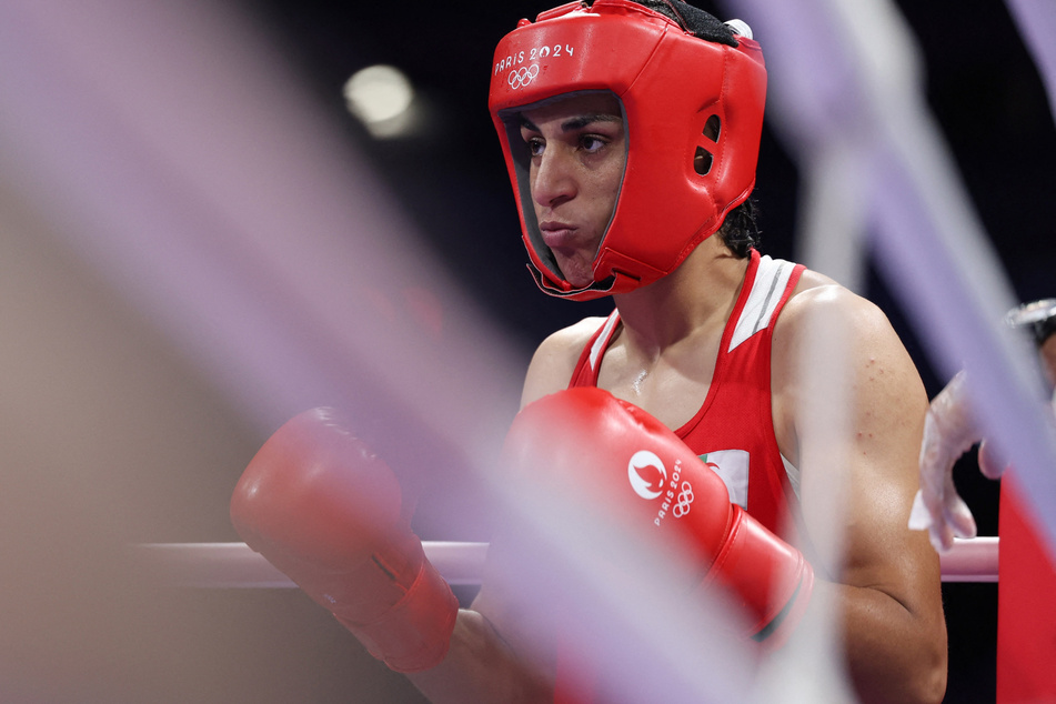 Imane Khelif of Algeria is seen ahead of her fight against Angela Carini of Italy at the Paris Olympics.