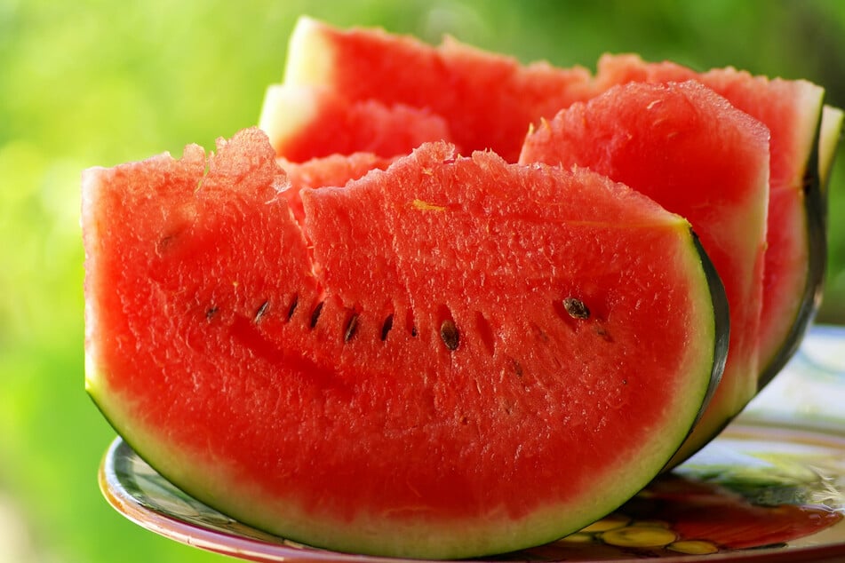 It's not just the comparatively low calorie count that's great: eating watermelon is a great way to stay hydrated (stock image).