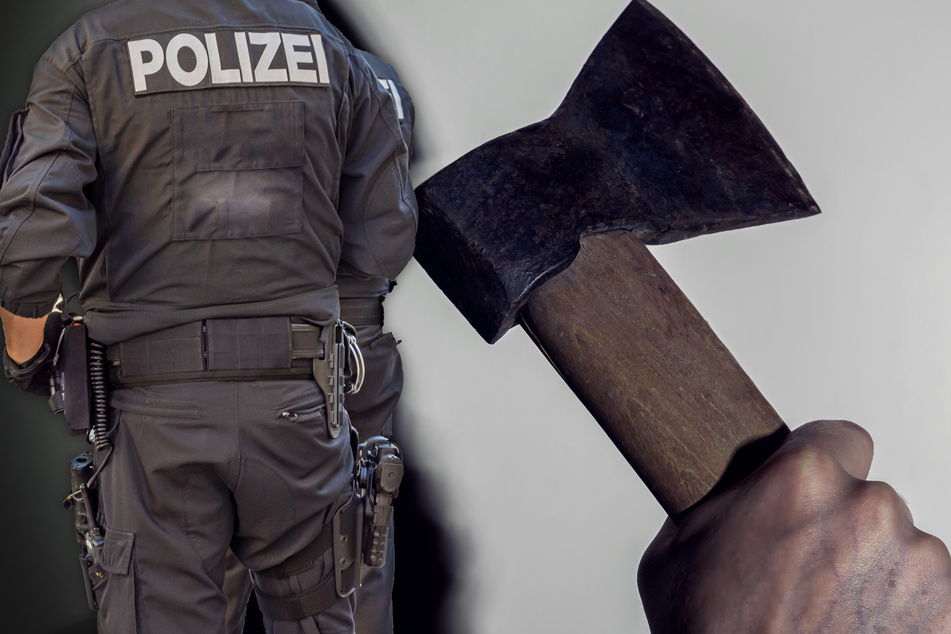Fotomontage: Der 35-jährige Syrer soll seine Ehefrau mit einem Gipserbeil erschlagen haben (Symbolfoto).