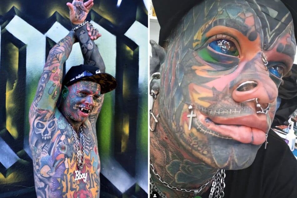 Marcelo del Souza Ribeiro's body is 98% covered in ink, and he's even inspired his kids to follow in his body art footsteps.
