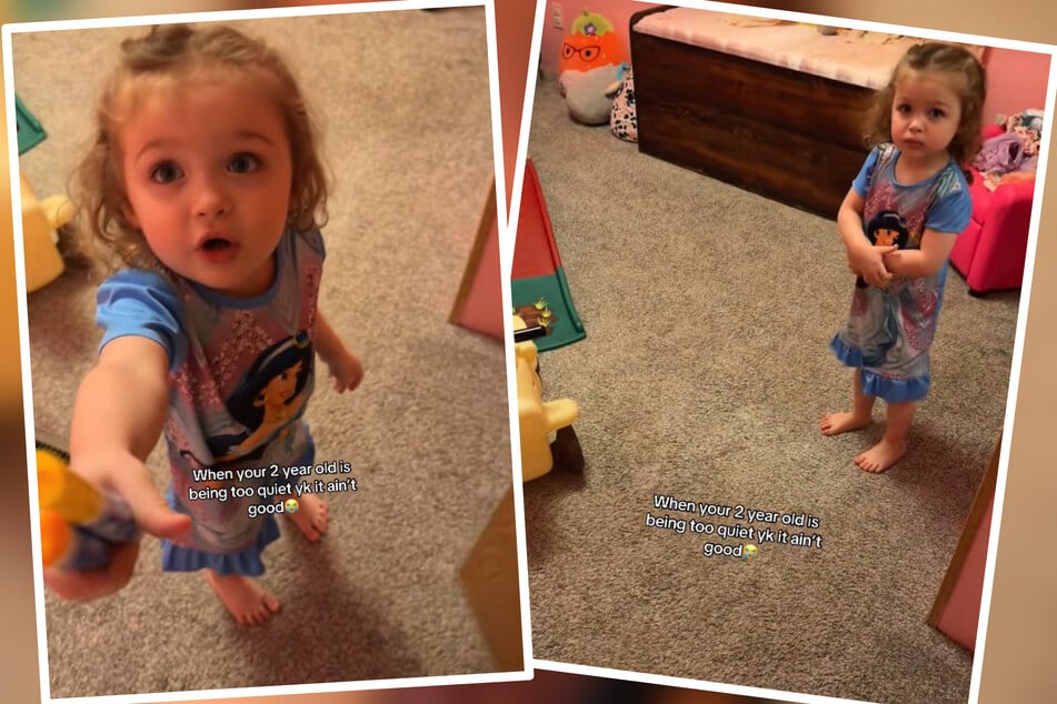 Schuldbewusst reicht Eliana ihrer Mutter die grellen Textmarker, nachdem sie die Wände damit verziert hat.