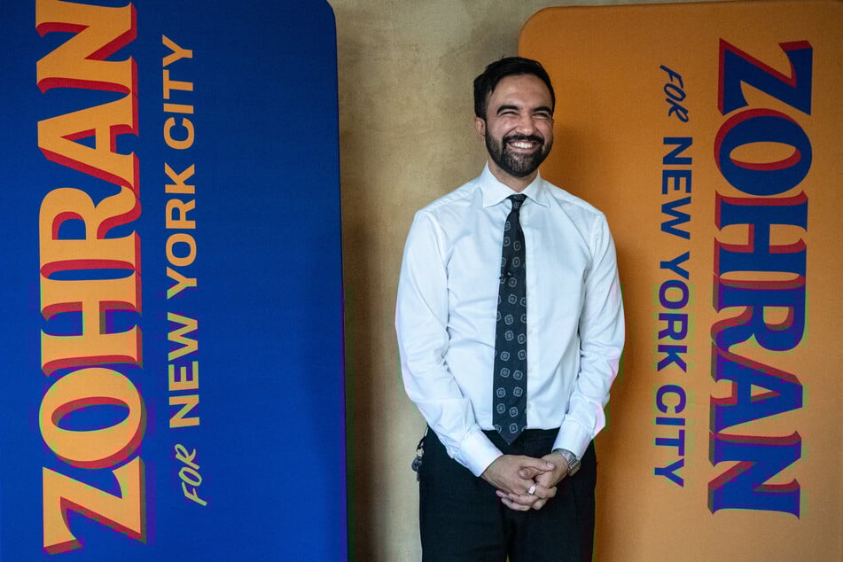 New York City's Democratic mayoral nominee Zohran Mamdani meets Zcavenger hunt participants at Little Flower Cafe in Astoria on August 24, 2025.