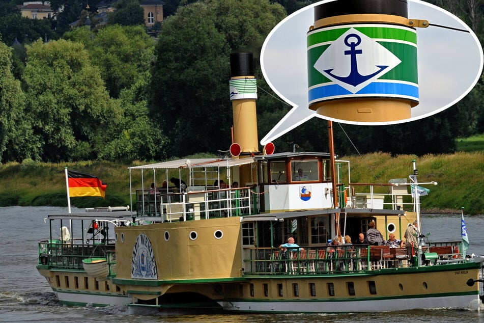 Das neue "National" ziert jetzt alle historischen Schaufelraddampfer am Schornstein.