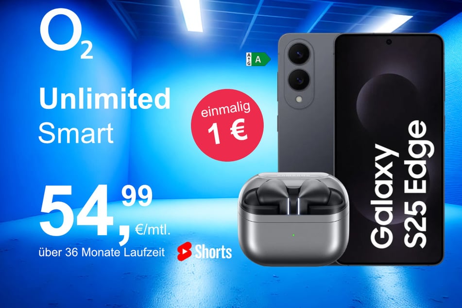 Das Samsung Galaxy S25 Edge + Buds 3 Pro im o2 Mobile Unlimited Smart für einmalig 1 Euro.