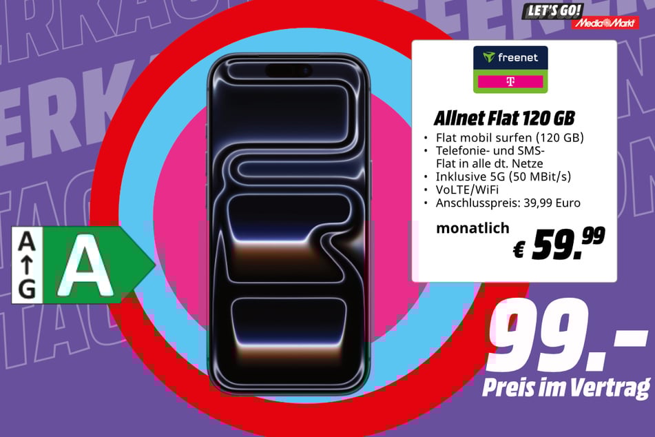 Apple iPhone 17 Pro für 79 Euro im Vertrag.