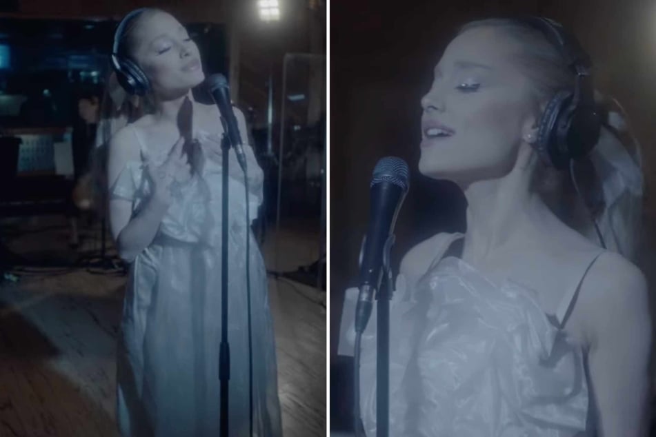 Ariana Grande looks ethereal in new Santa Tell Me performance