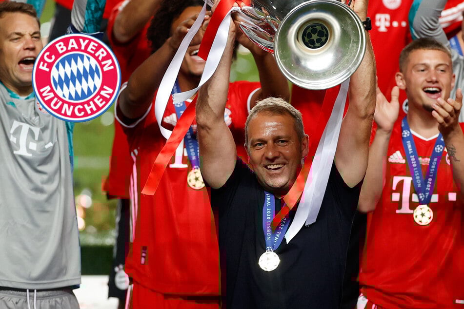 Von der Ersatzbank in den Olymp: Bayern-Chef-Trainer Hansi Flick (M.): "Wir haben es uns auch verdient, richtig zu feiern."